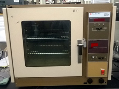 A temperature controlled vacuum oven
